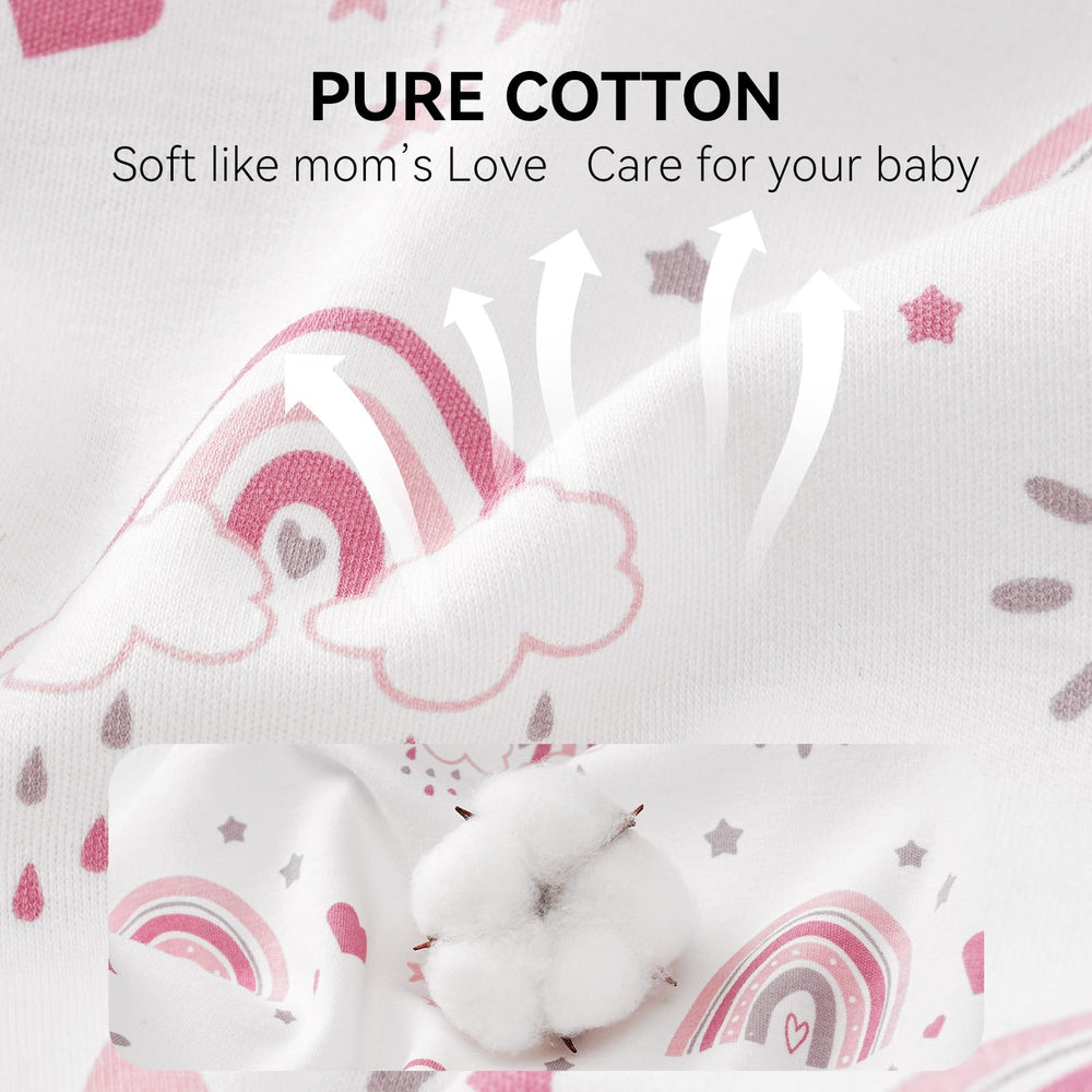 FIEMOL baby sleep sack size range accommodates growth from 0-6 months and beyond.