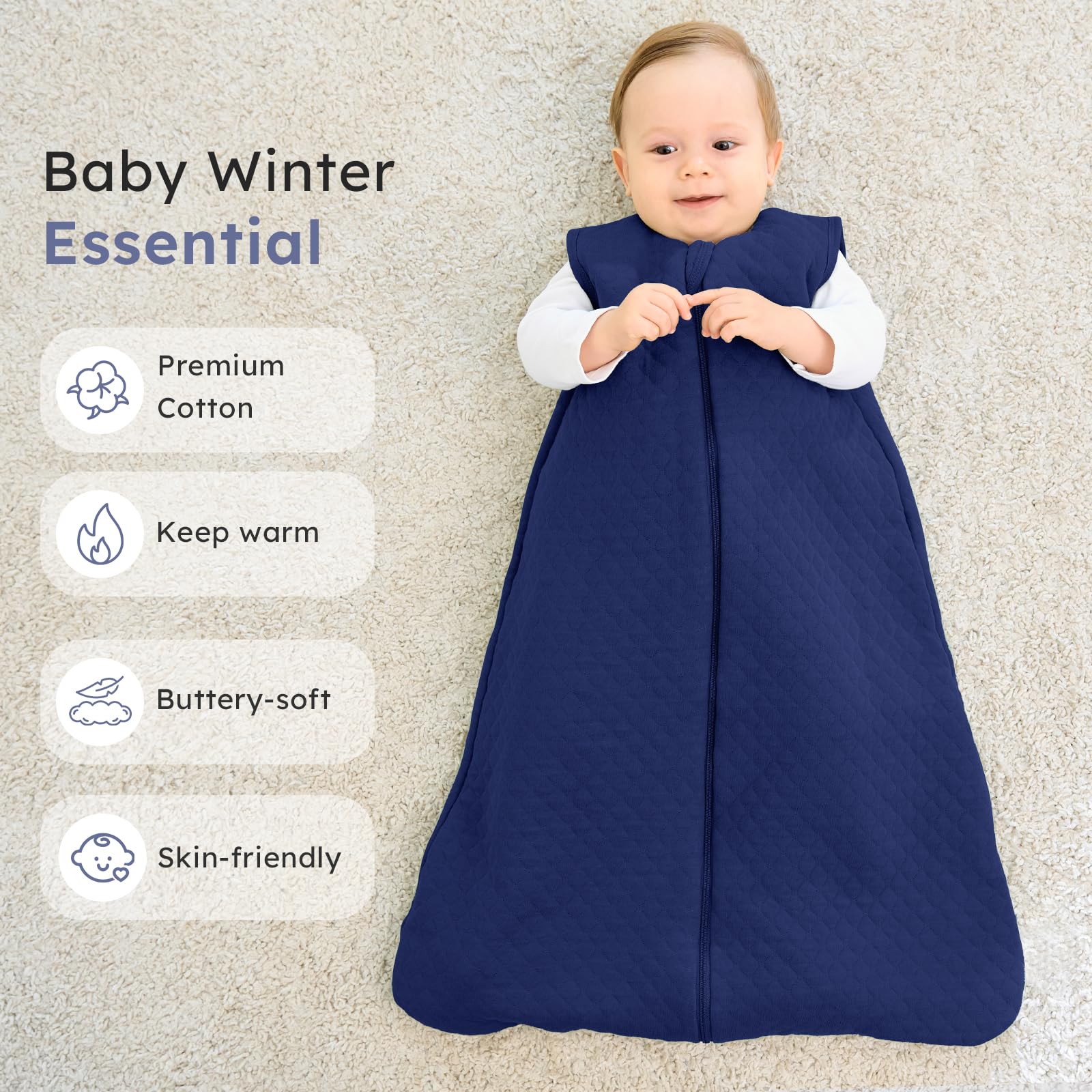 FIEMOL size chart shows four age-appropriate options from 0-6m to 18-24m.