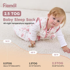 FIEMOL baby sleep sack with snug neckline and sleeveless design prevents slips