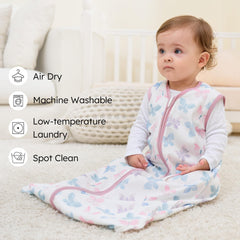 FIEMOL sleep sack soft neck and arm edges close up for baby comfort