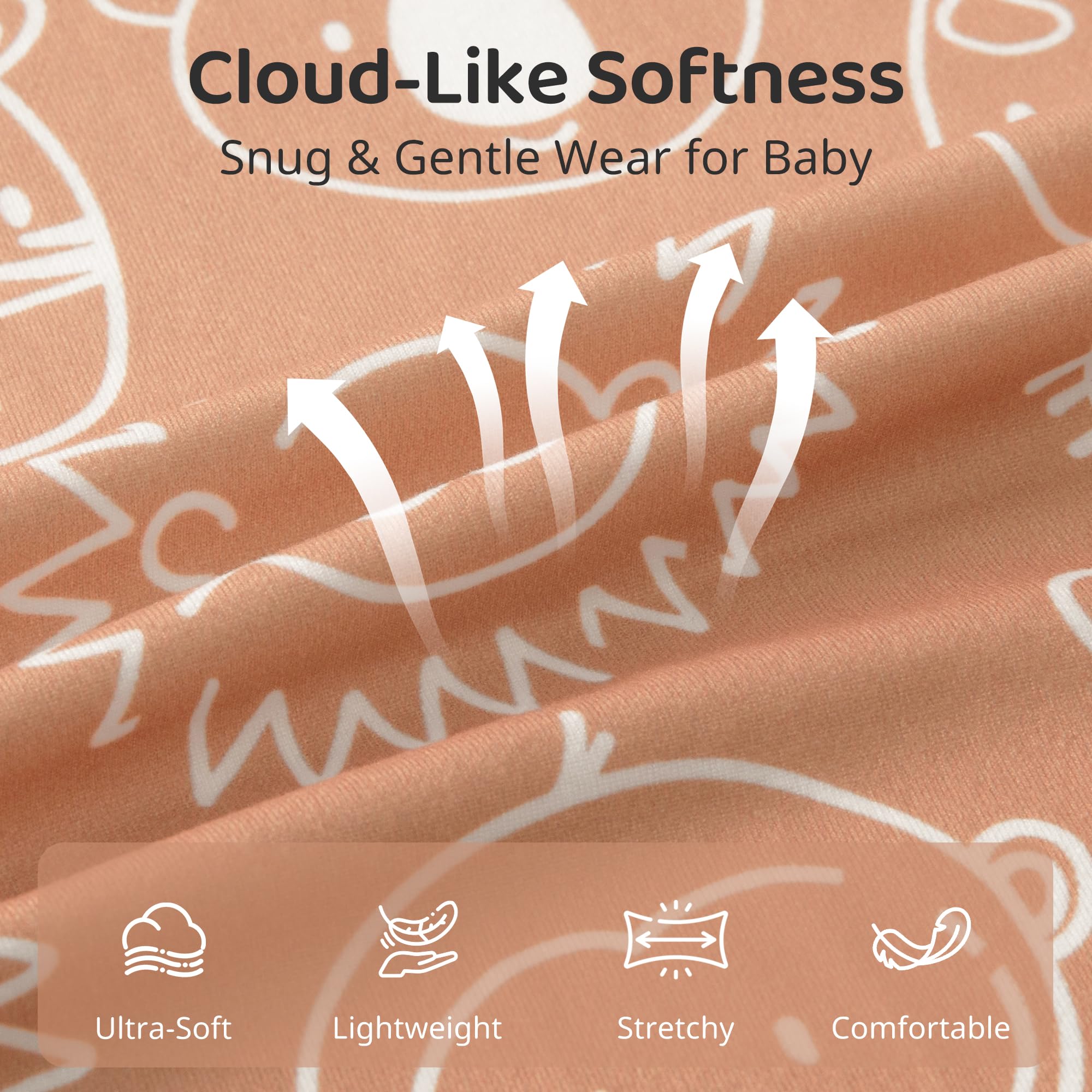 FIEMOL baby sleep sack two way zip enables quick diaper changes.