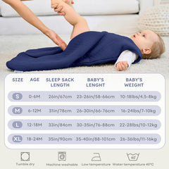 FIEMOL sleep sack dual-zipper at top and bottom enables easy night diaper changes.