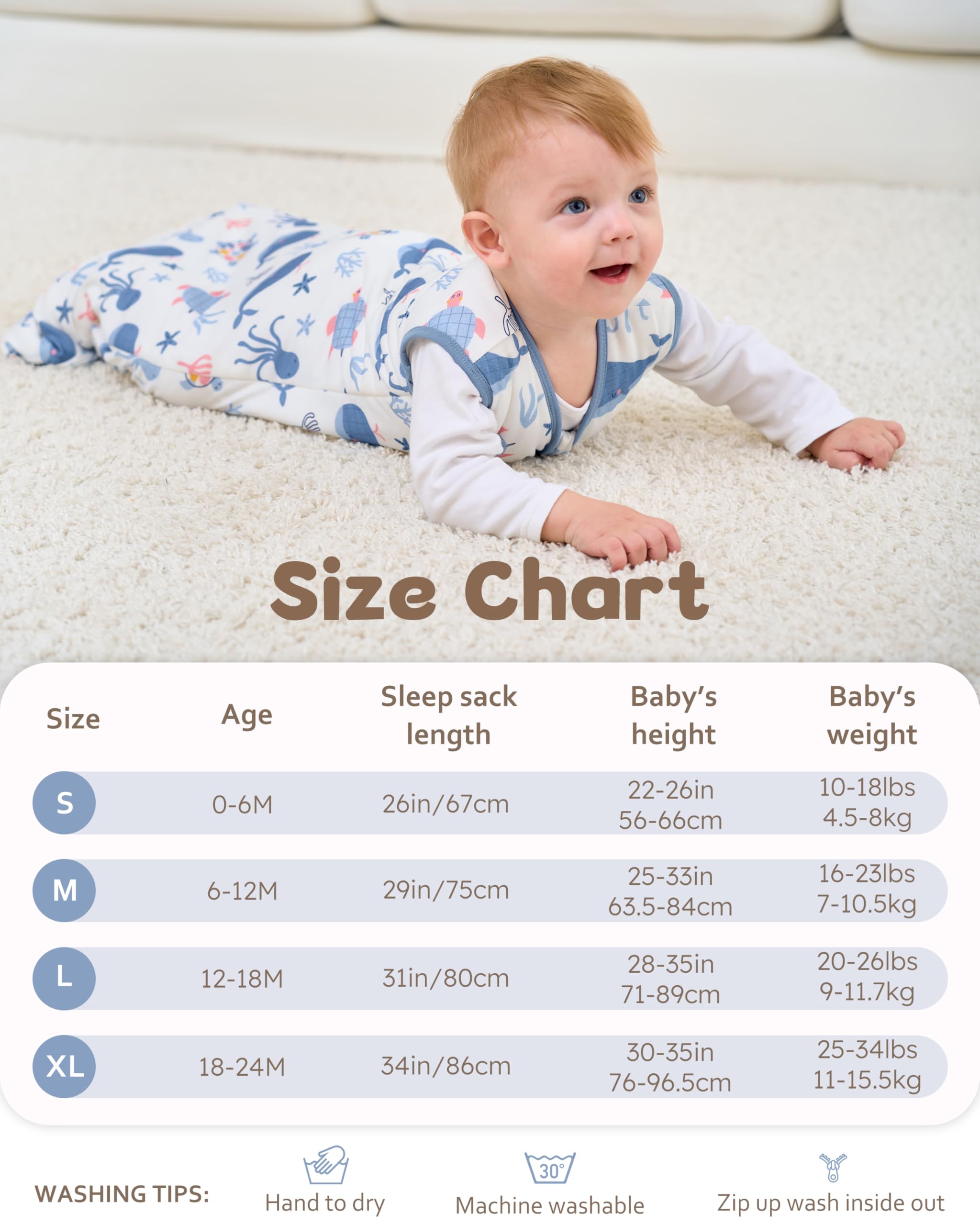 FIEMOL size chart image guides proper fit for babies 18-24 months