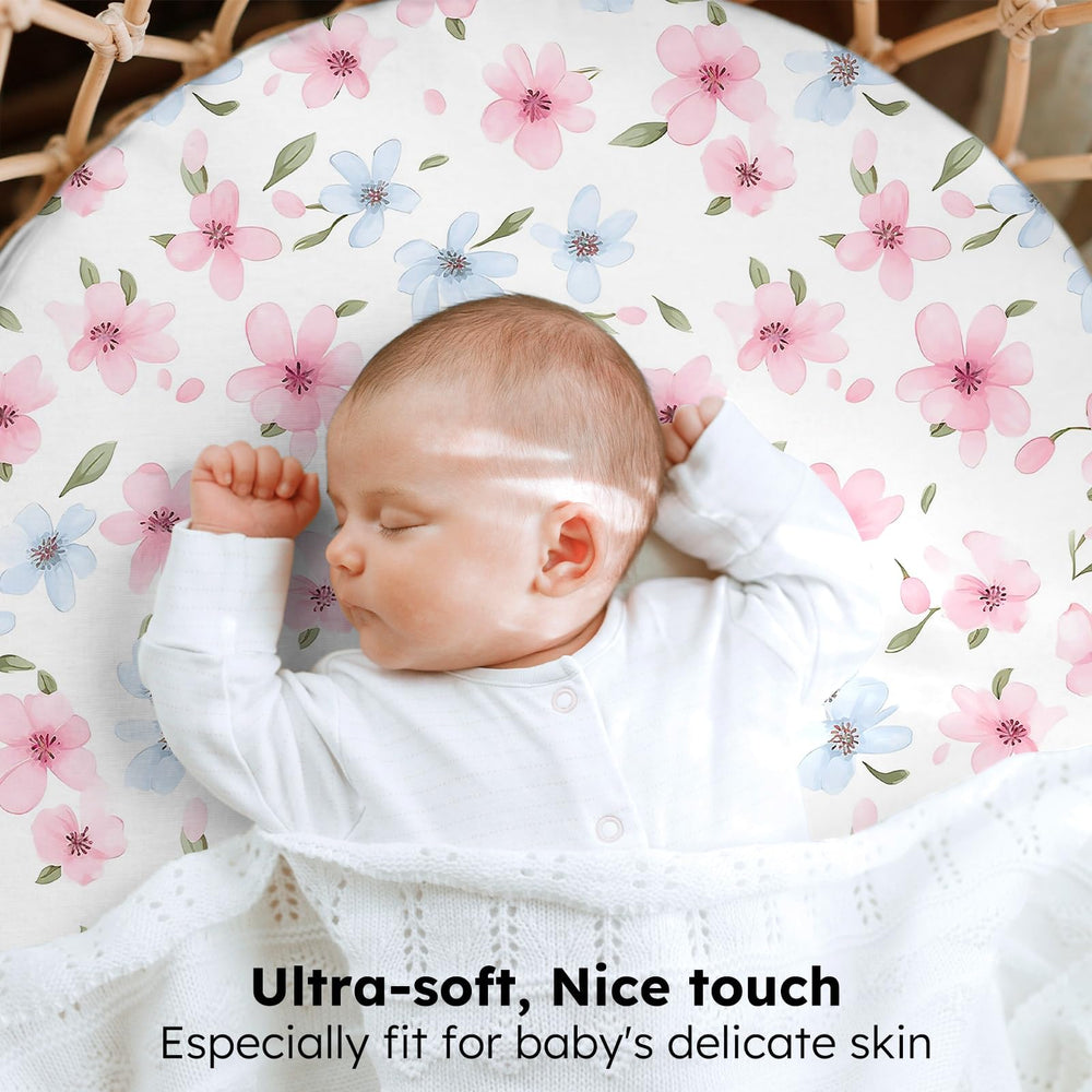 FIEMOL bassinet sheets fabric close-up highlights ultra-soft microfiber for gentle touch