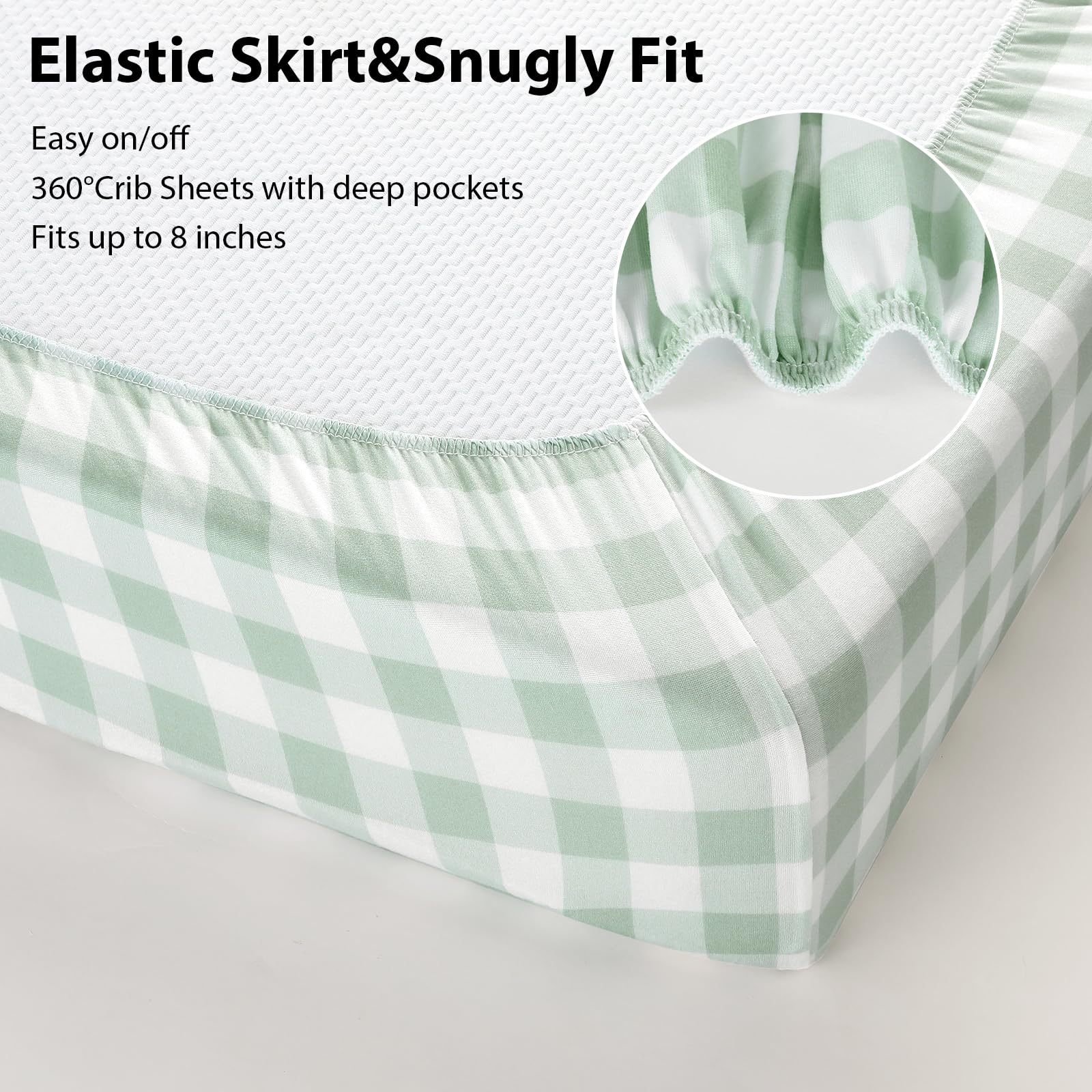 3-pack FIEMOL Green Forest Bear sheets display for versatile nursery styling