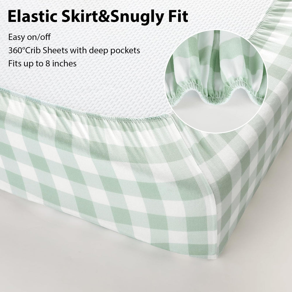 3-pack FIEMOL Green Forest Bear sheets display for versatile nursery styling
