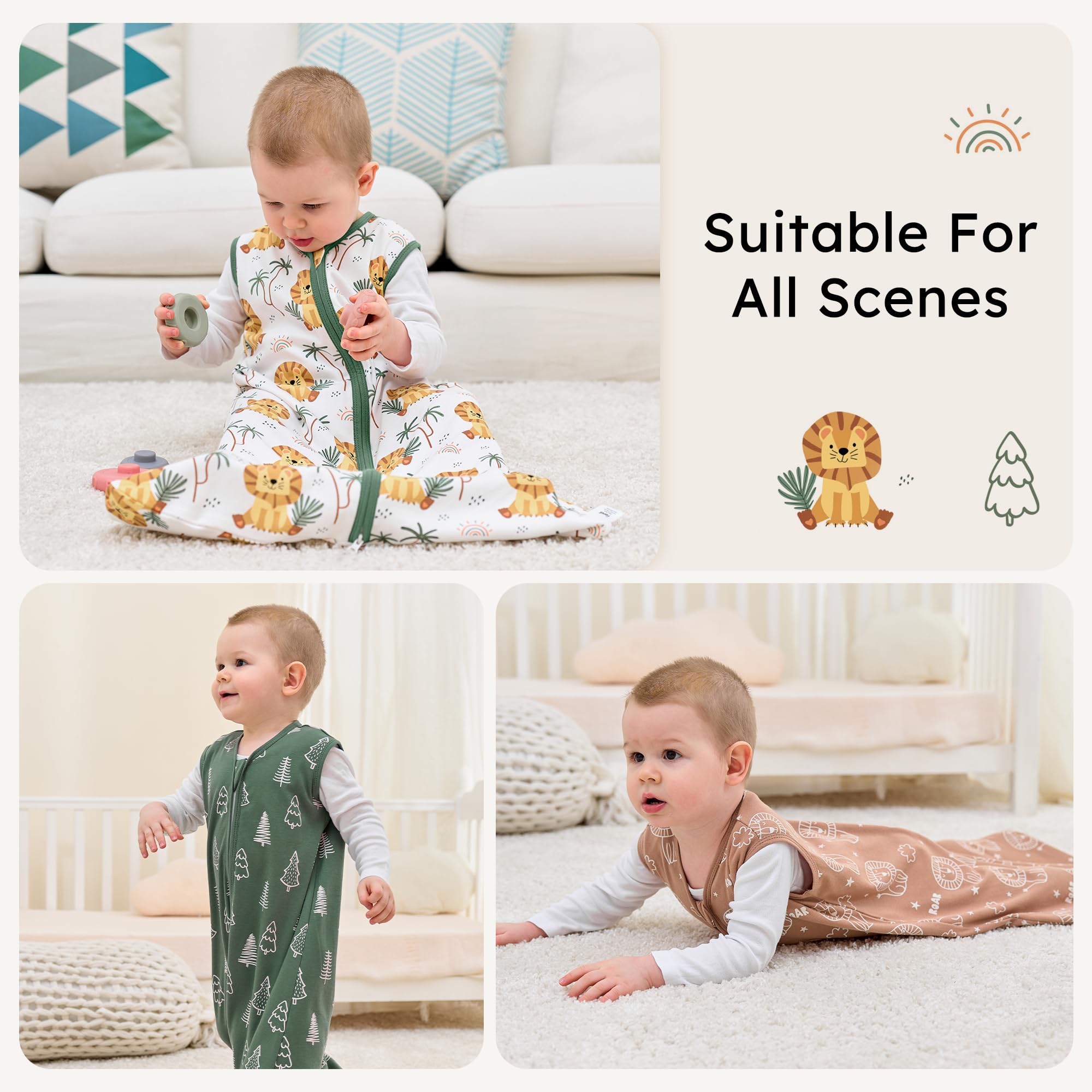 FIEMOL machine-washable cotton sleep sack maintains shape after washing.