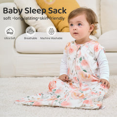 FIEMOL sleep sack 0.5 TOG sleeveless design keeps baby comfy in warm rooms.
