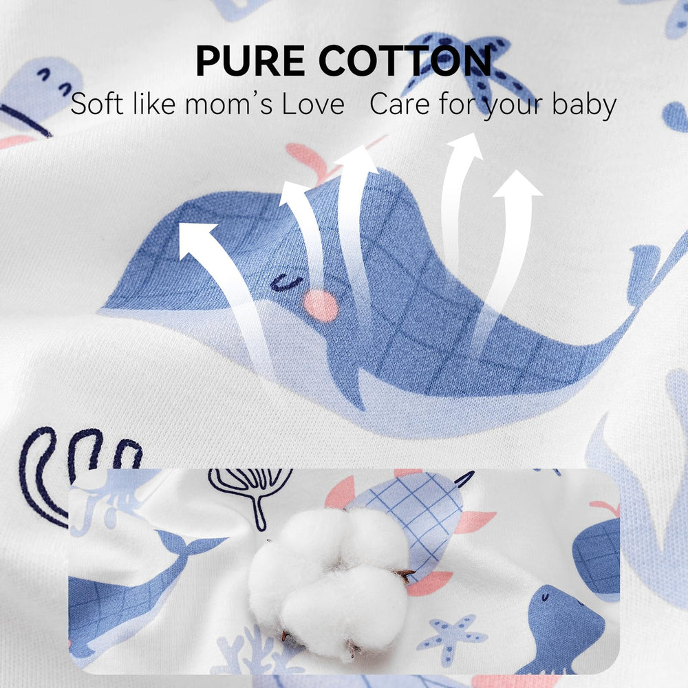 FIEMOL sleep sack four sizes chart helps find a comfy growth fit.