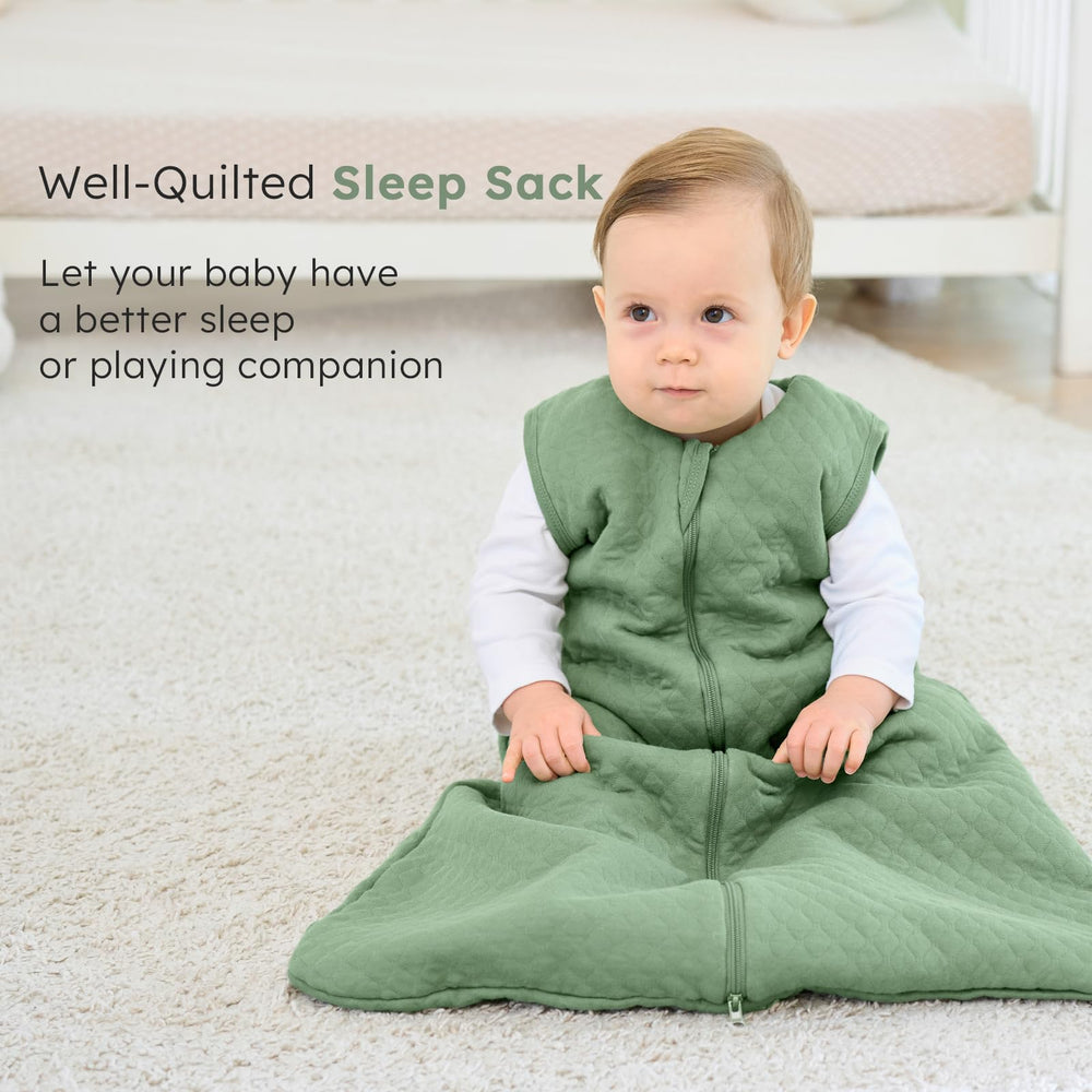 FIEMOL Sleep Sack Green inner-layer close-up highlights soft cotton and microfibre warmth