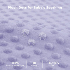 FIEMOL fleece sleep sack close-up on plush dots for soothing texture.