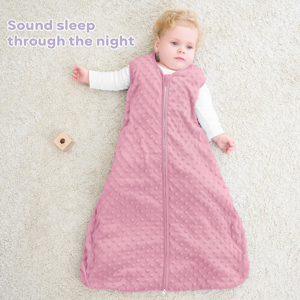 FIEMOL sleep sack size guide showing proper fit and room to move.