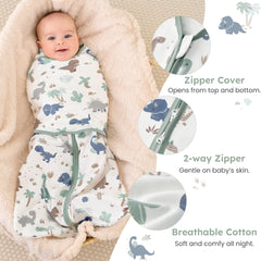 FIEMOL detachable wings illustrate adjustable swaddle for growing babies