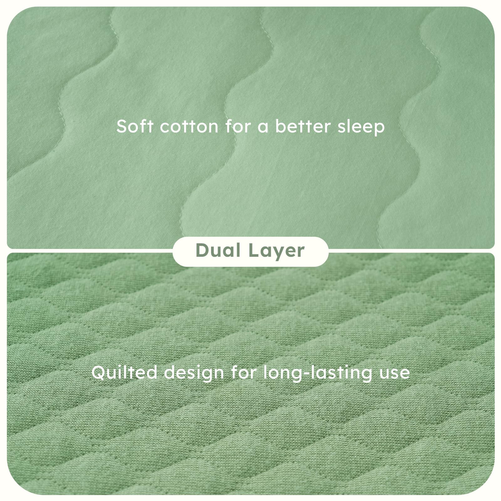 FIEMOL wearable blanket Green side view demonstrates safe, wearable warmth for baby sleep