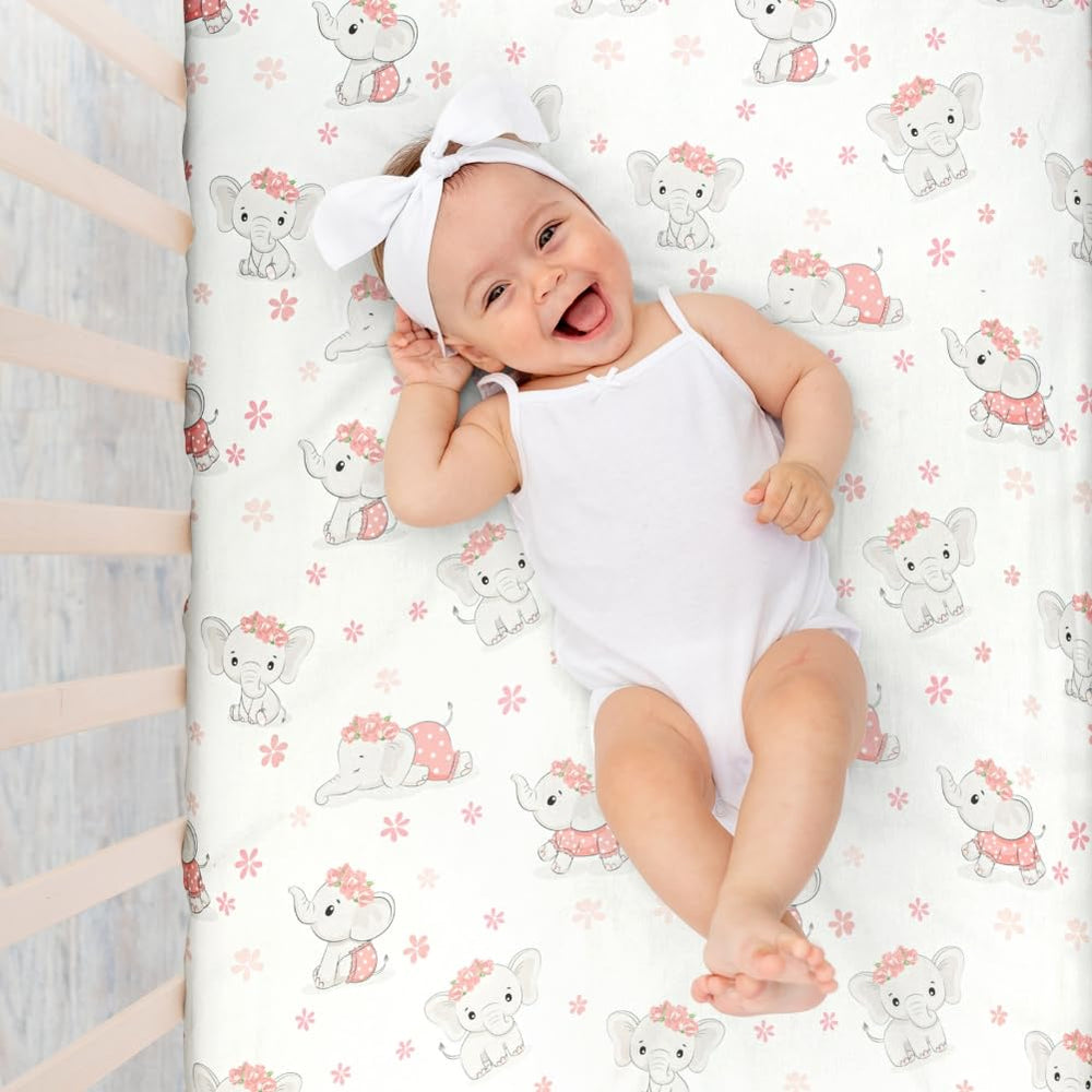 FIGEPO 4-pack baby sheets offer color variety to match nursery themes and quick changes