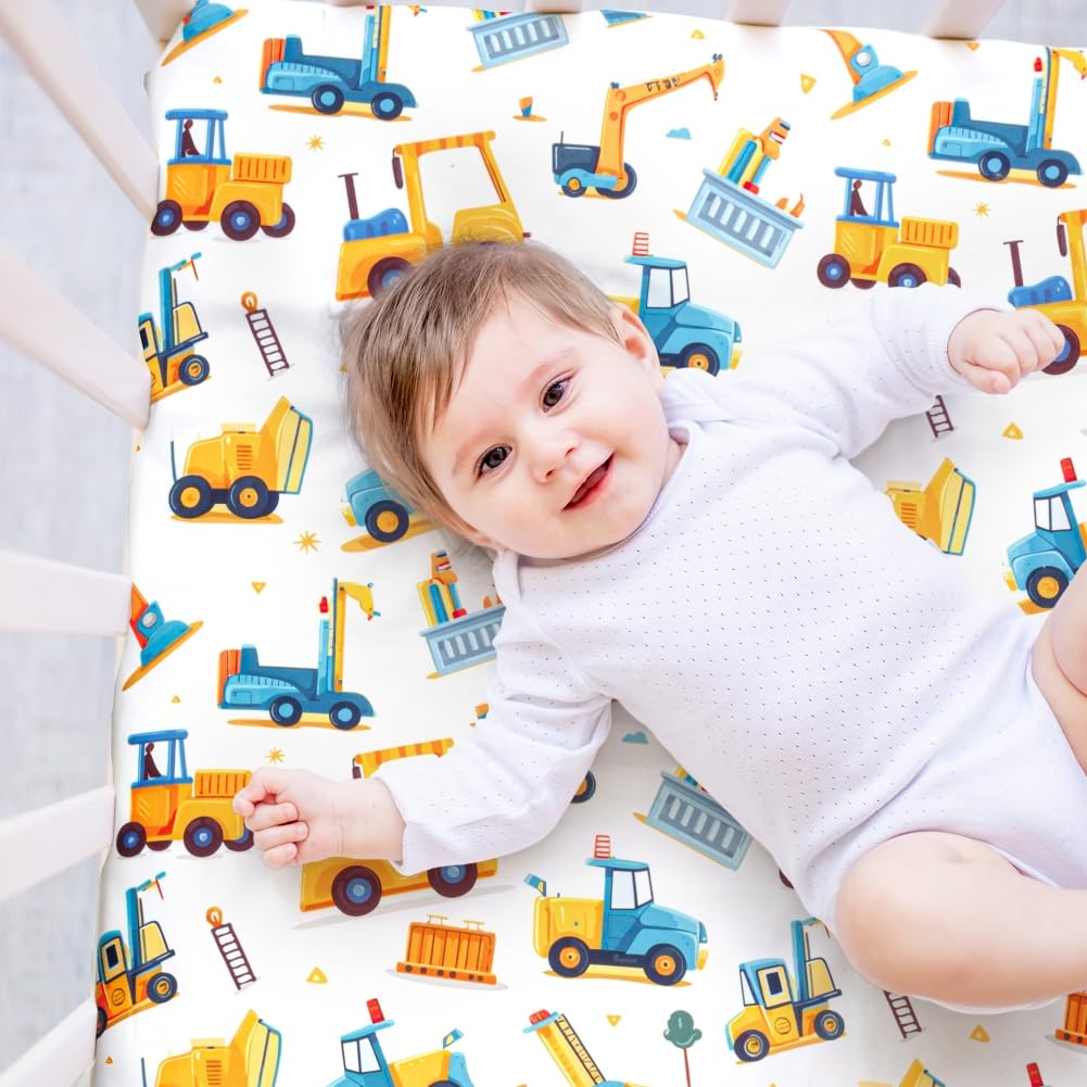 FIGEPO dinosaur crib sheet in the four-pack with playful theme and gentle softness for bedtime