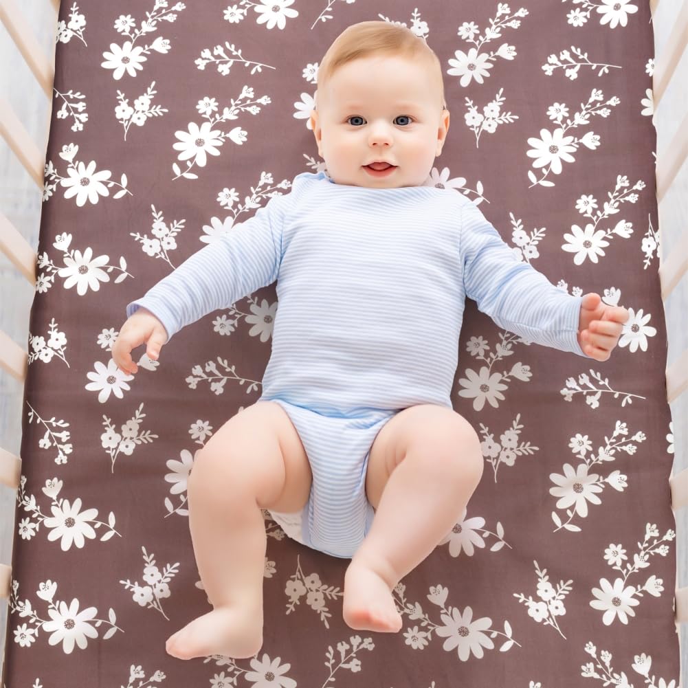 FIGEPO 4-pack baby girl sheets durable fade-resistant