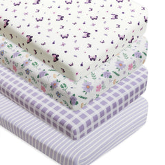 Figepo 4-pack butterfly crib sheets for a soft, cozy crib experience.
