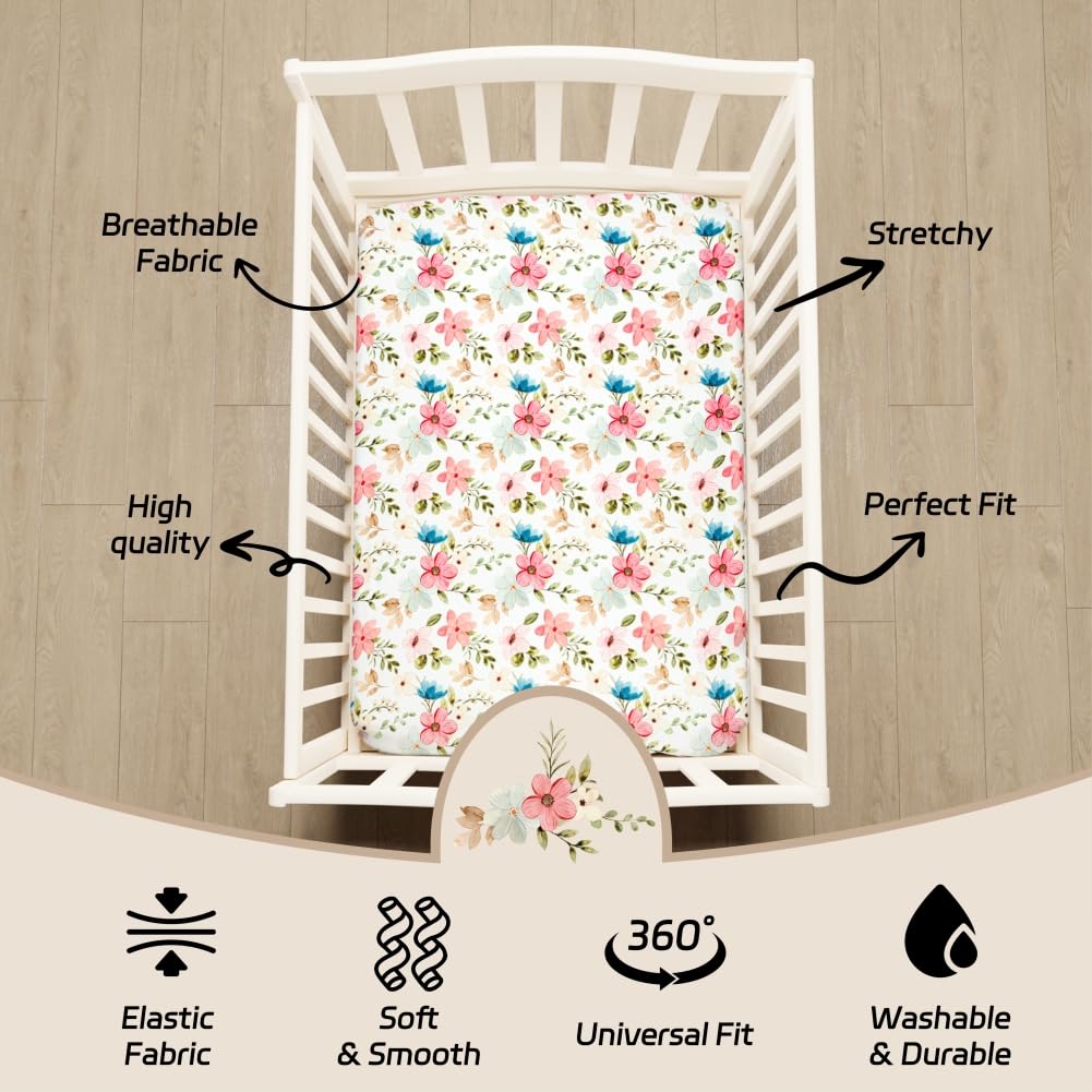 FIGEPO crib sheets elastic-fit demo mattress-friendly design across sizes