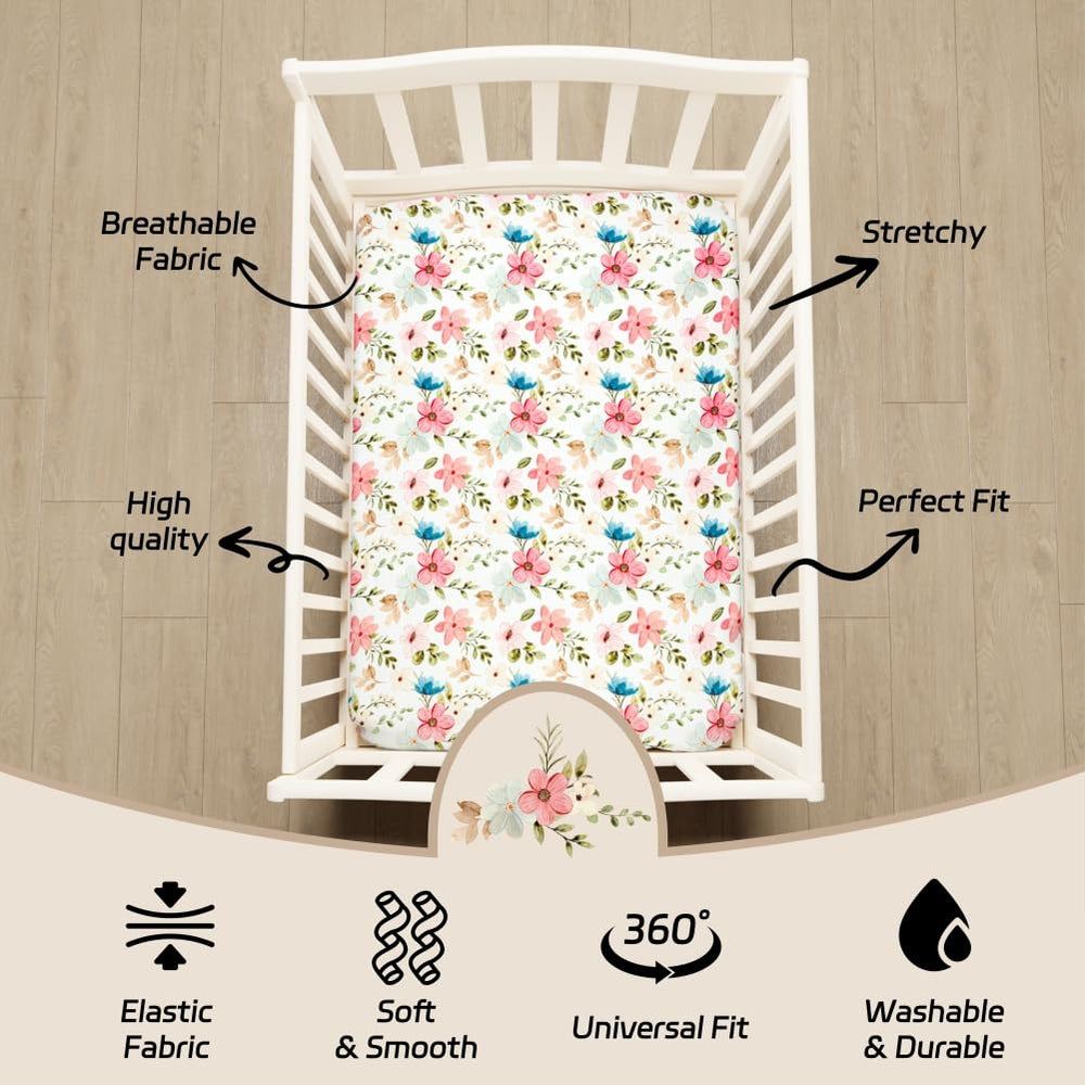 FIGEPO crib sheets elastic-fit demo mattress-friendly design across sizes