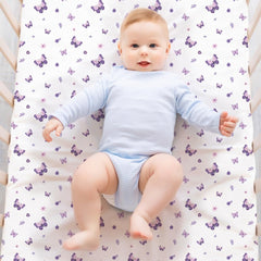 Figepo butterfly purple lavender design adds charming nursery decor.