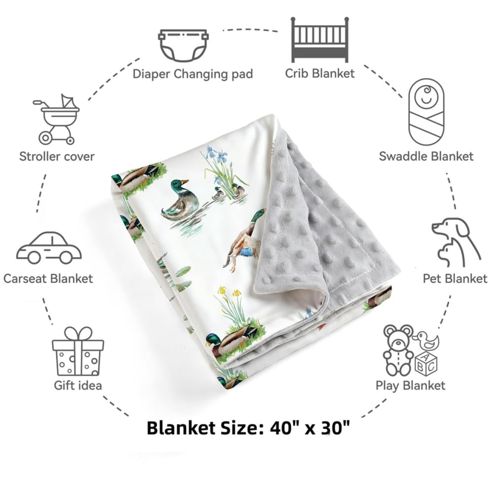 FIGEPO duck print baby blanket easy care machine washable for busy parents