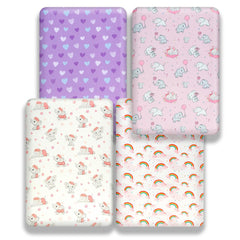FIGEPO elastic-fit sheets securely hug standard mattresses for a neat, wrinkle-free crib look