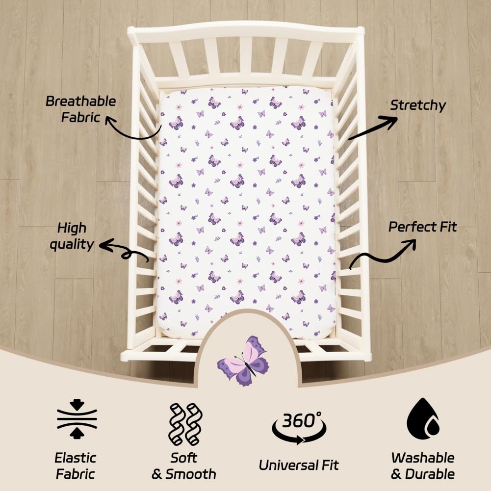 Figepo machine-washable crib sheets simplify cleanup after spills.