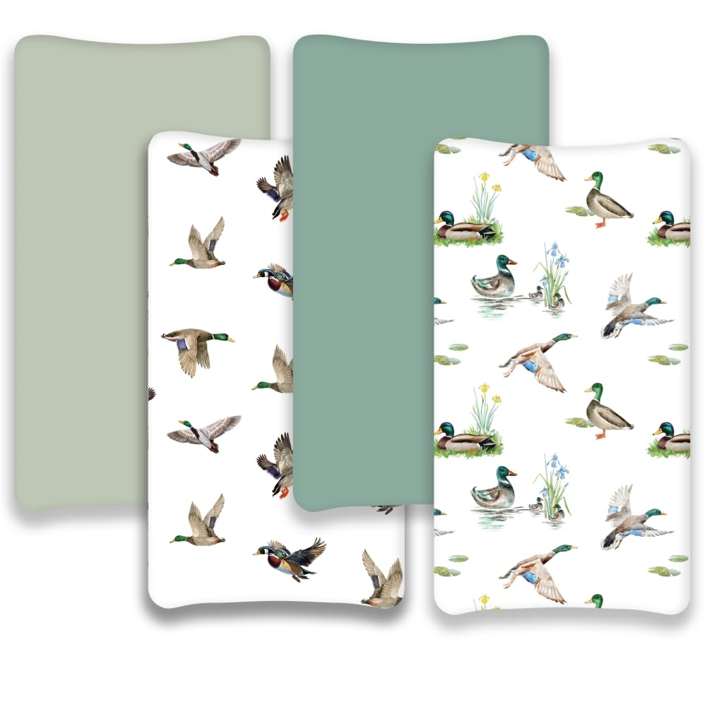 FIGEPO Mallard Duck sheets closeup reveals soft texture and gentle surface for baby rests