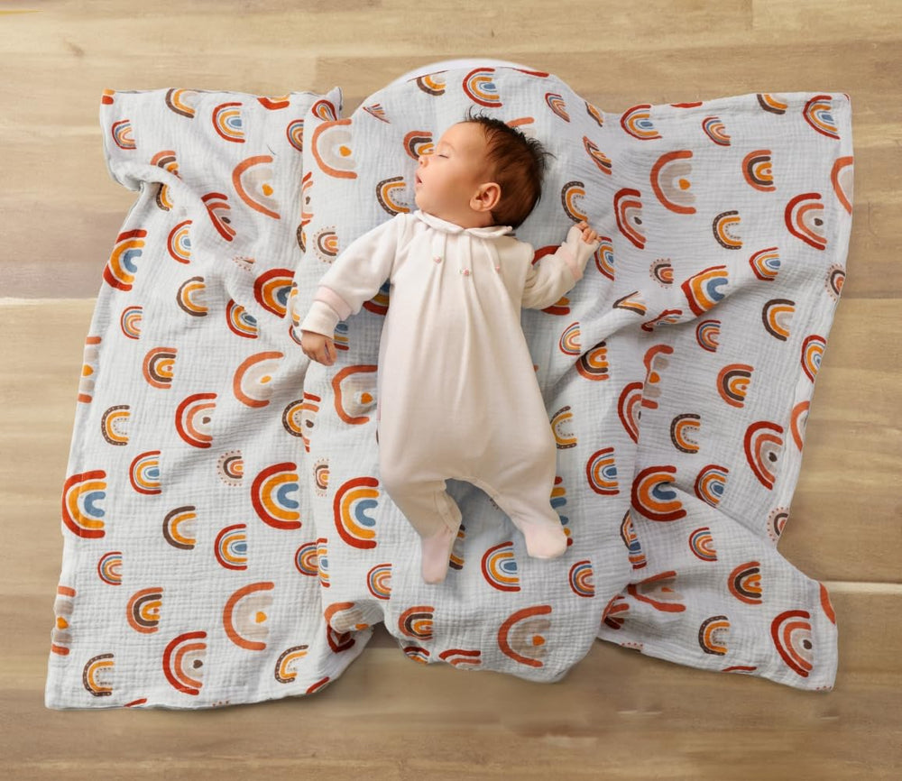 FIGEPO muslin-front blanket texture for breathable baby comfort