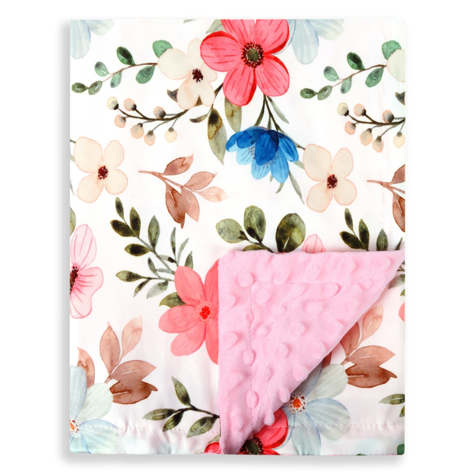 FIGEPO newborn baby girl blanket double-layer front view delivers plush soft comfort.