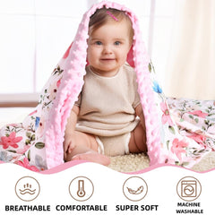 FIGEPO plush Minky fabric close-up emphasizes gentle, skin-friendly feel.