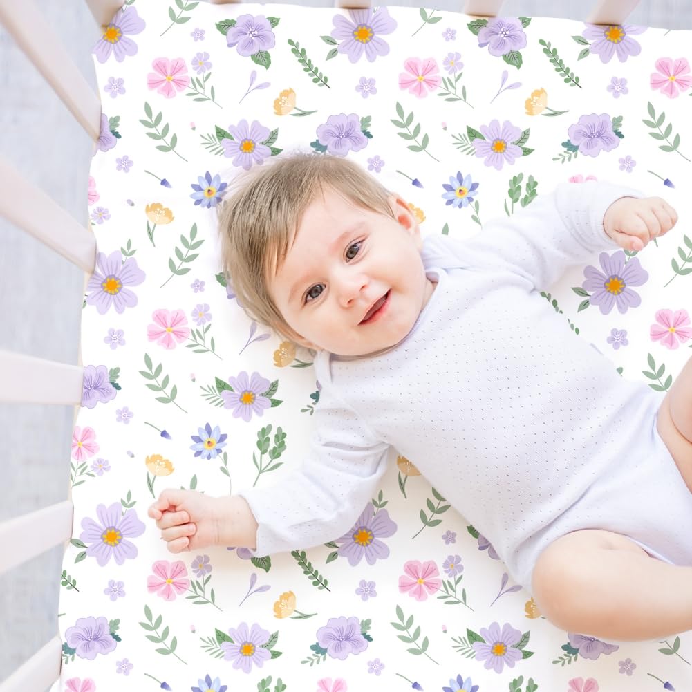 Figepo soft breathable crib sheets keep baby comfortable during naps.