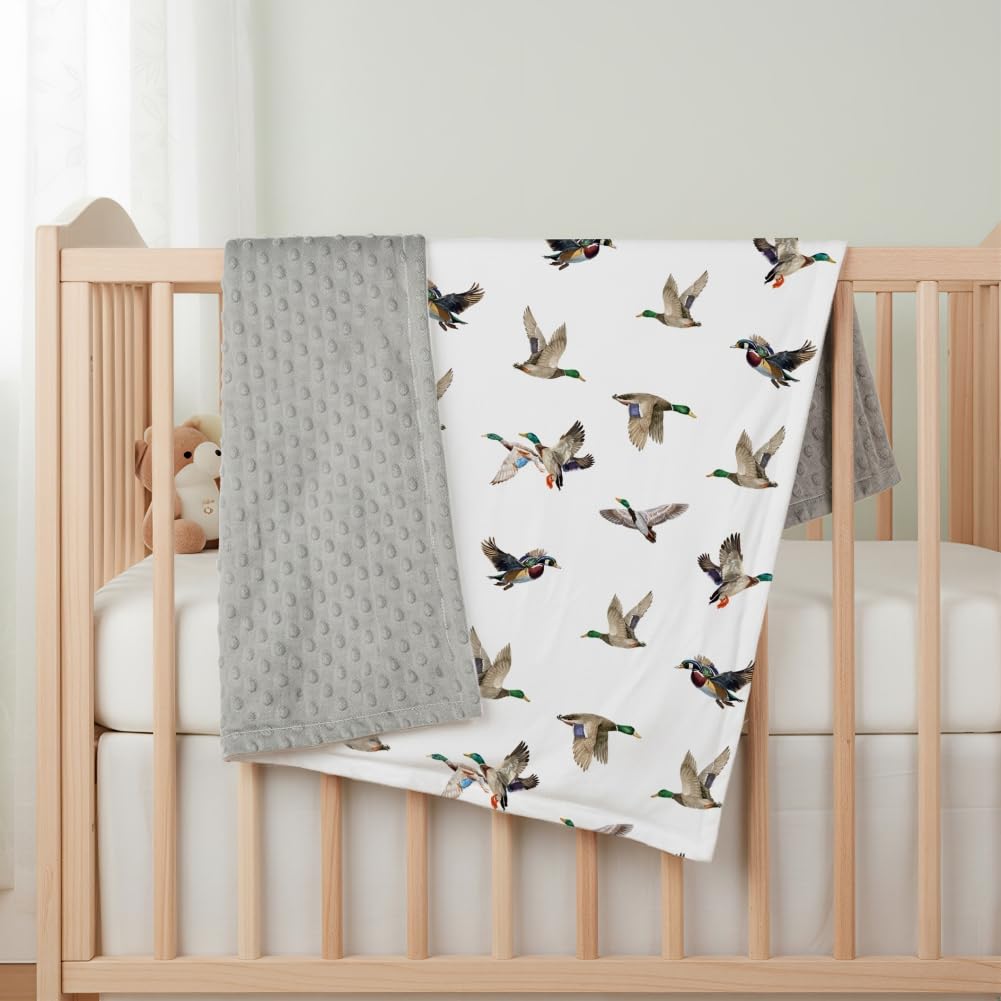 FIGEPO two pack mallard duck blankets folded together emphasizes value and versatility