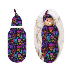 Figtihw Mushroom Skull Swaddle Blanket offers gentle, cozy newborn comfort.