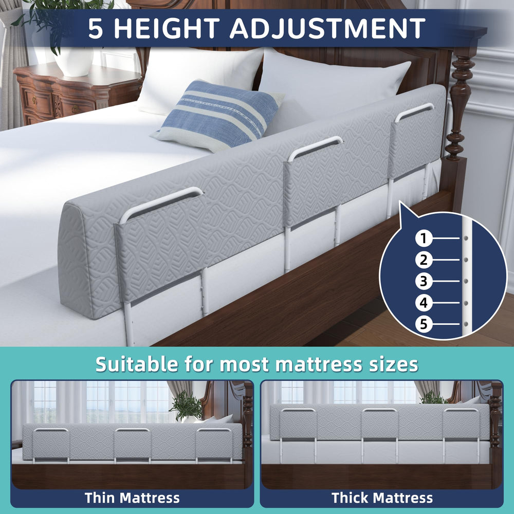 FigTime bed bumper with L-shaped brackets secures the rail firmly