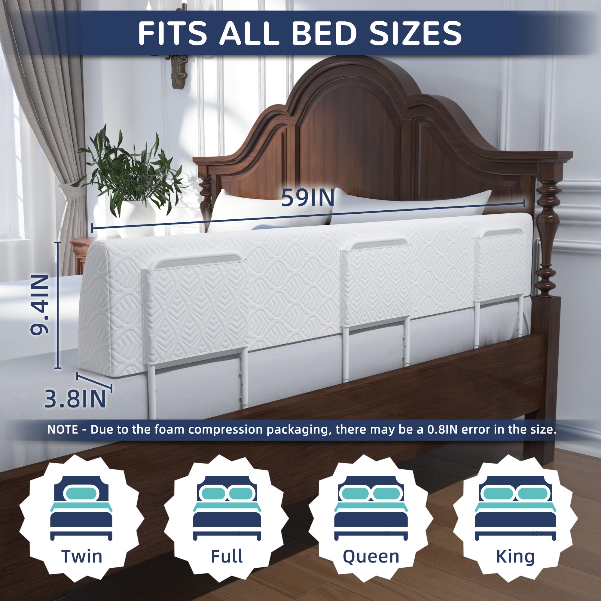 FigTime bed bumper on twin to king bed setup supports safe transitions
