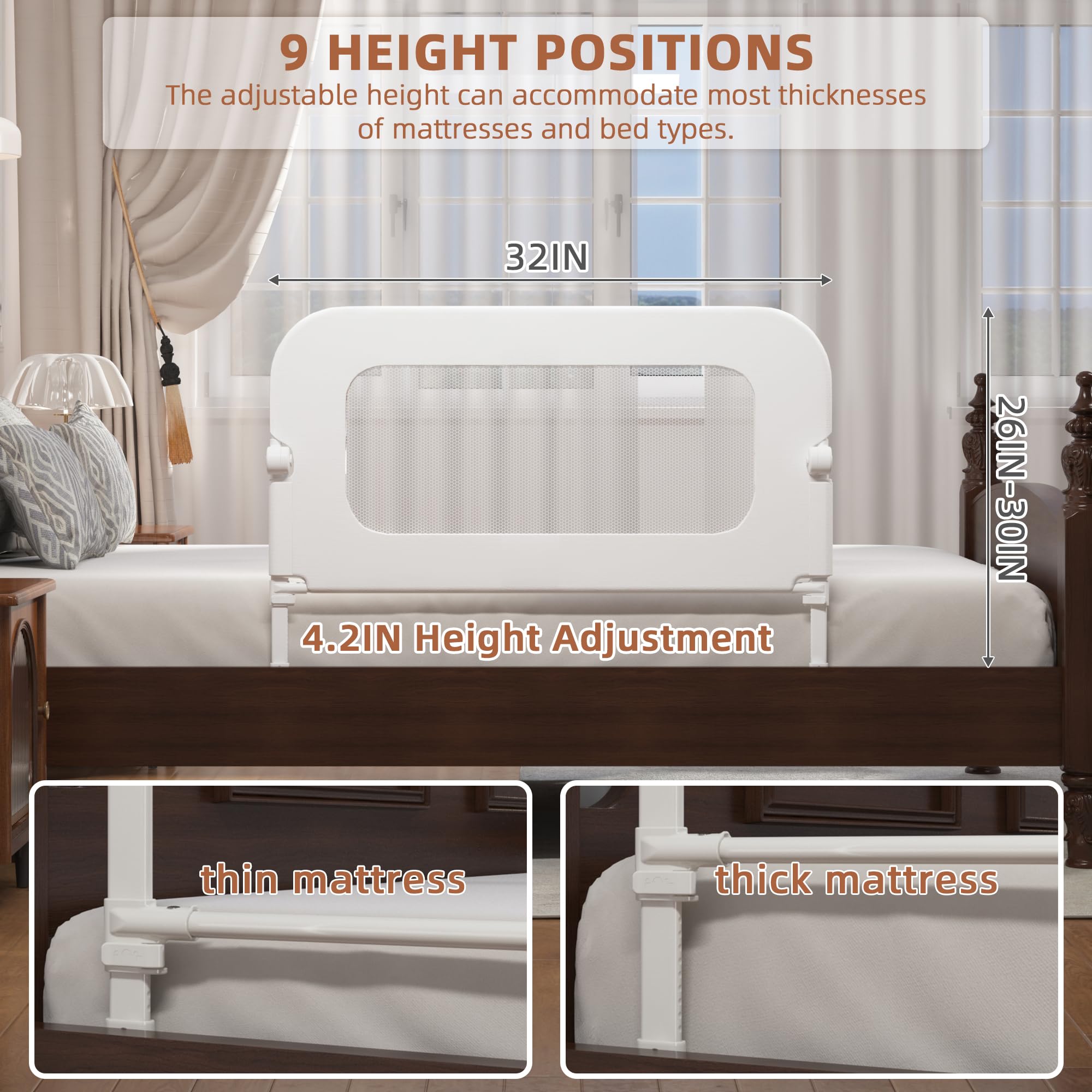 FigTime bed rail anti-collision foam padding cushions active toddlers at night.