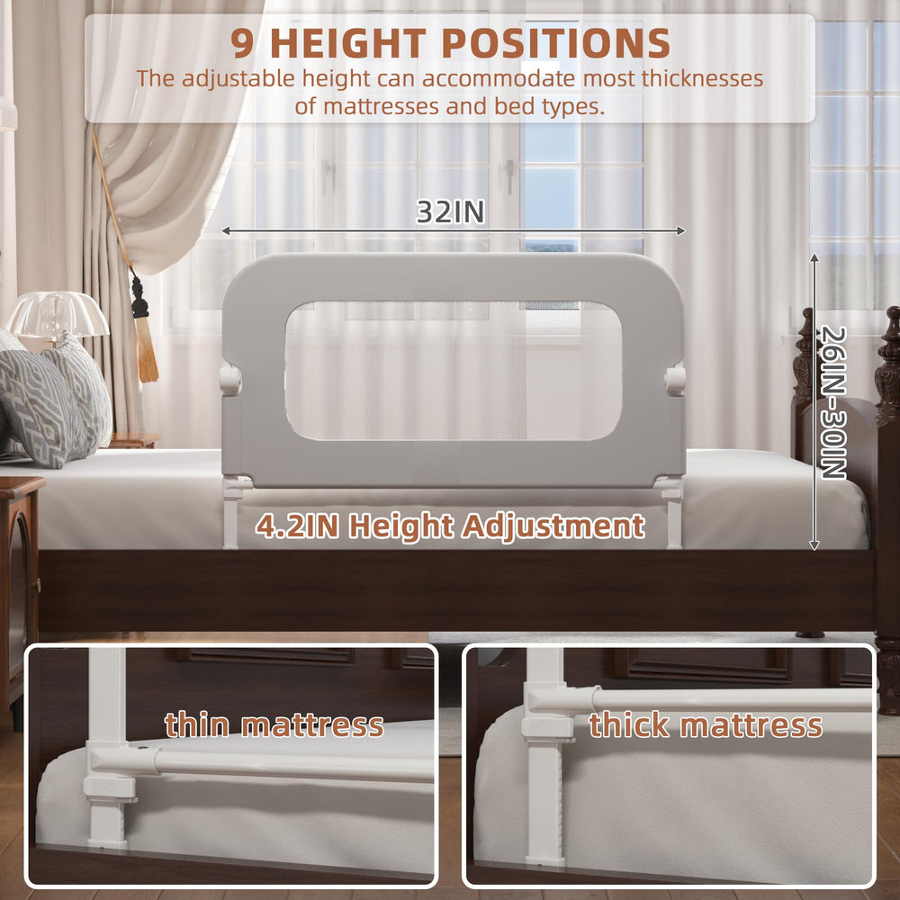 FigTime bed rail with anti-collision foam shields toddlers from bumps.