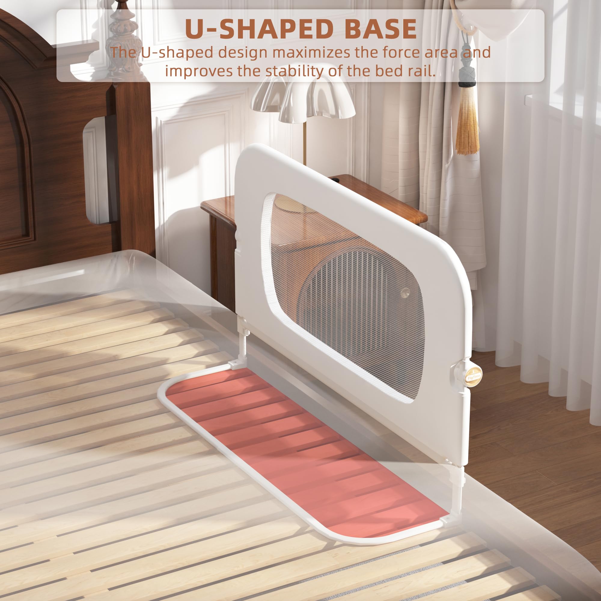FigTime bed rail supports multiple bed types from twin to king for versatile setups.