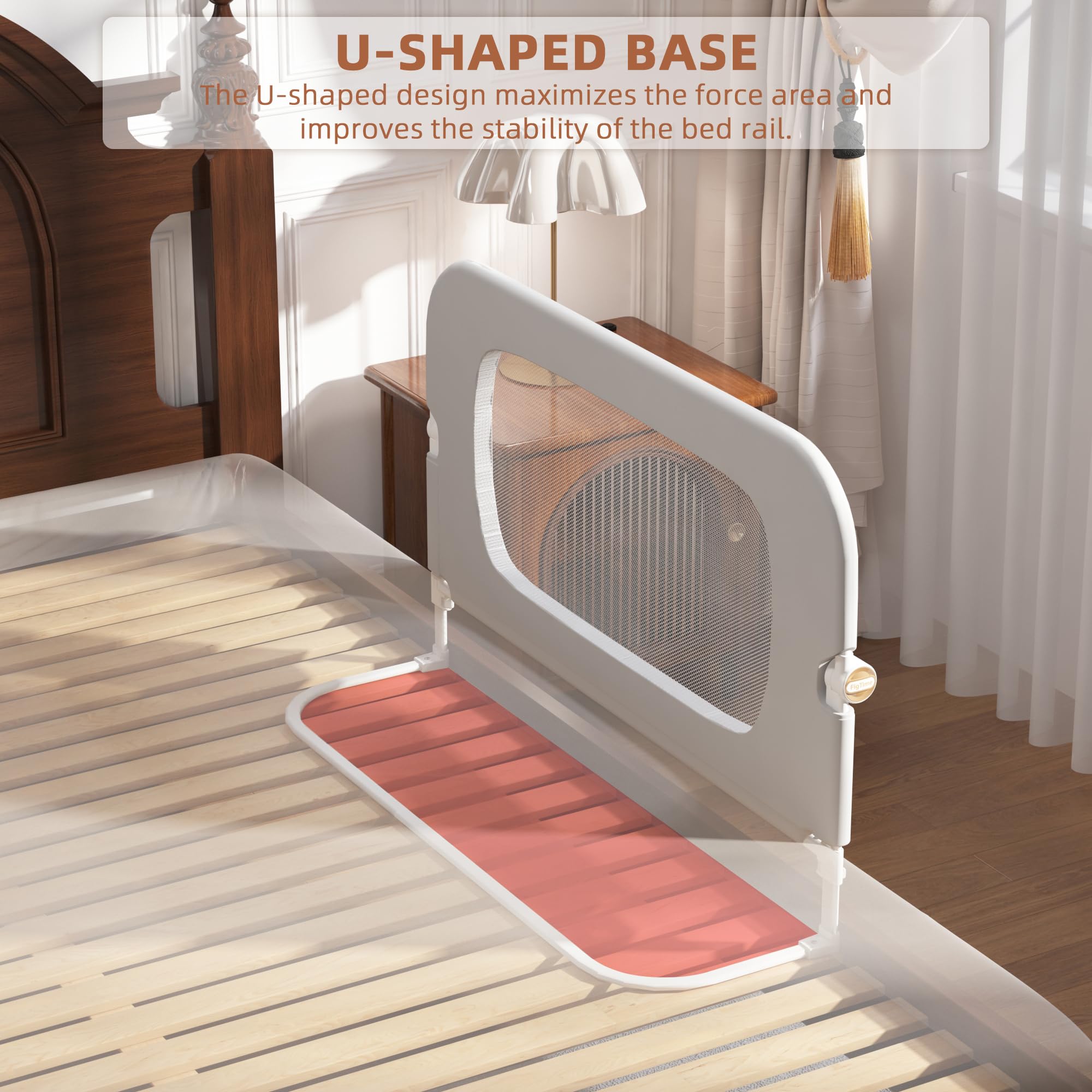 FigTime bed rail installed on bed ensures secure nightly protection.