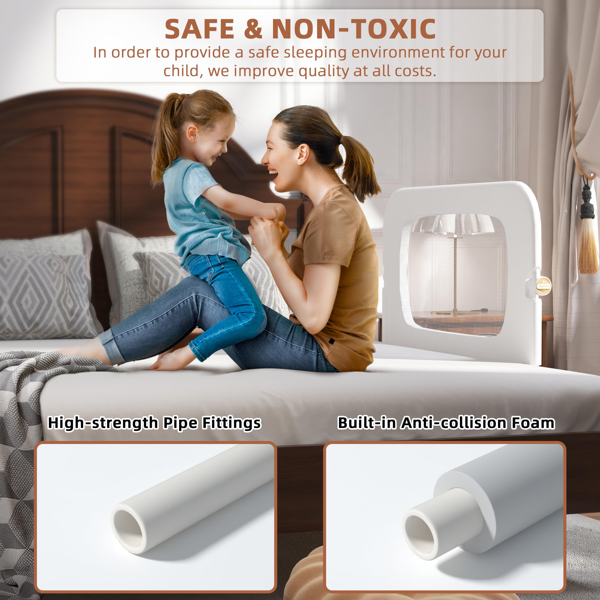 FigTime bed rail with U-shaped base for superior stability and secure placement.