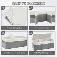 FIIOEOY durable linen fabric toy chest is sturdy and odorless.