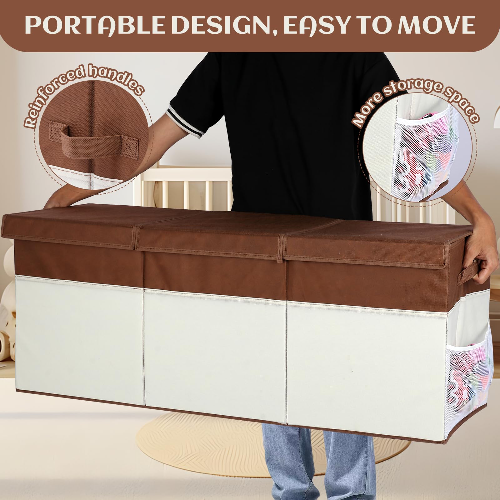 FIIOEOY premium linen fabric construction promises durability and a tidy room aesthetic