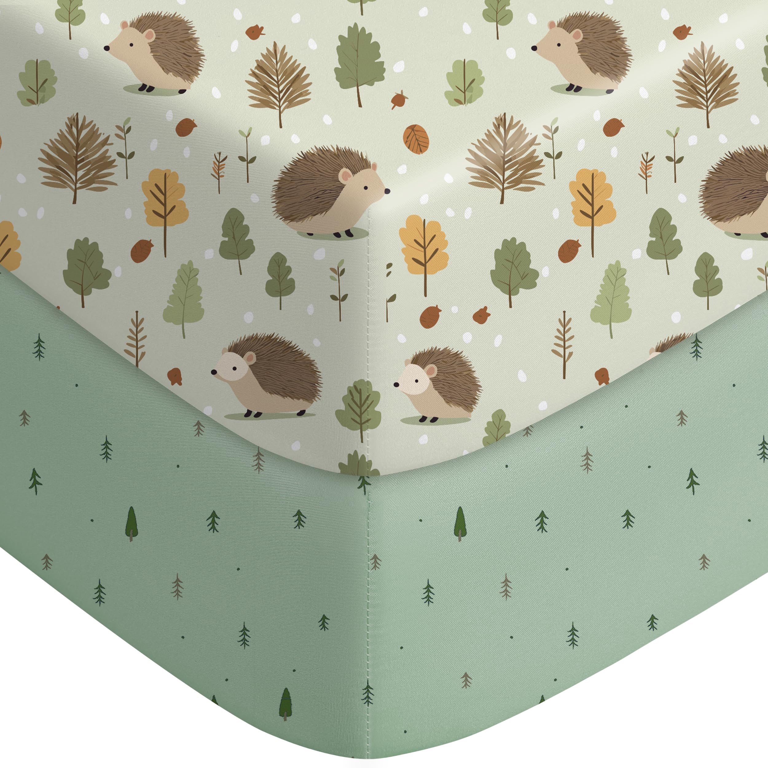 FilLEEP Pack N Play Sheets 2-pack front view shows soft, breathable fabric
