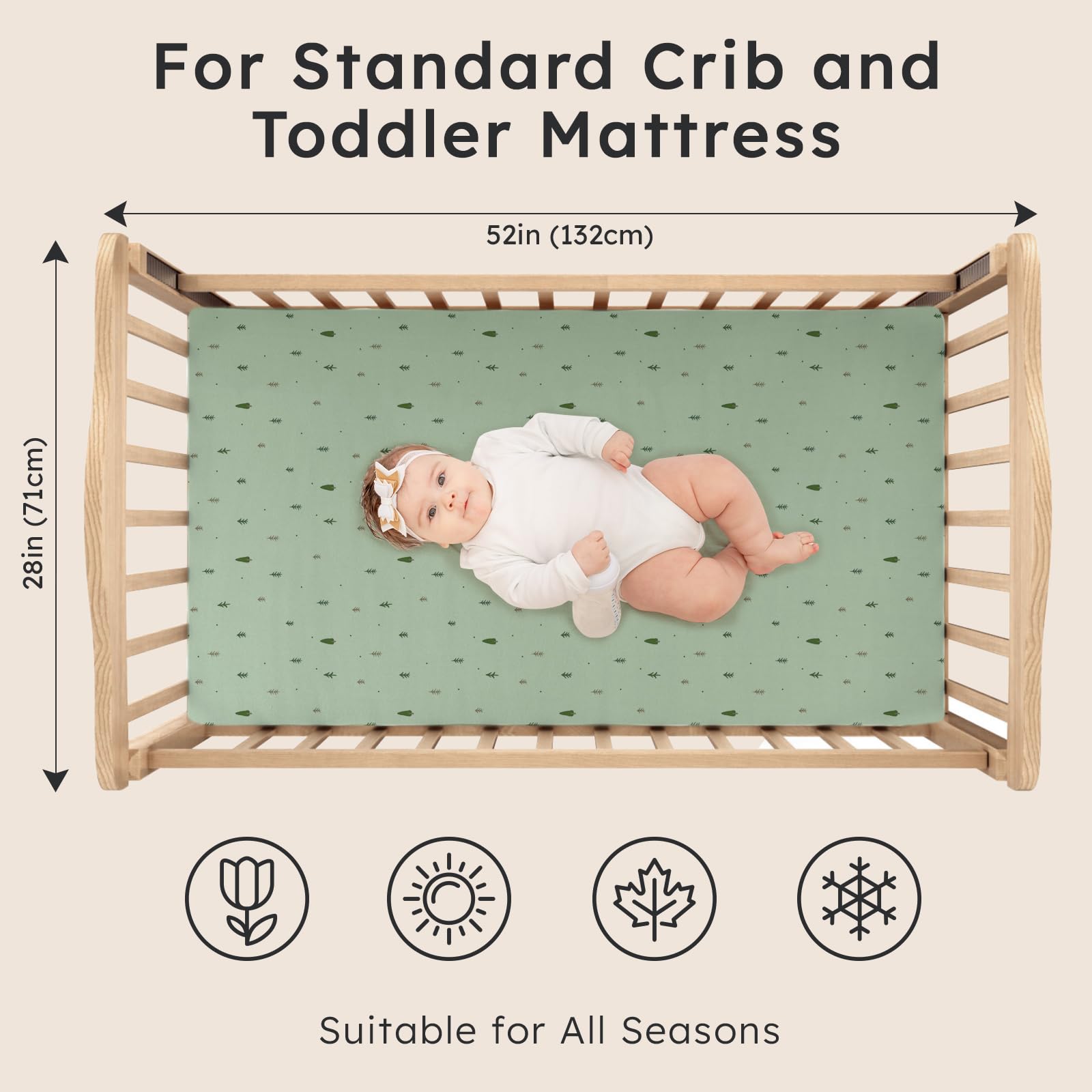 FILLEEP two-pack crib sheets shown together offers quick changes