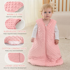 FILLEEP sleep sack fabric closeup shows soft fleece and cotton lining.