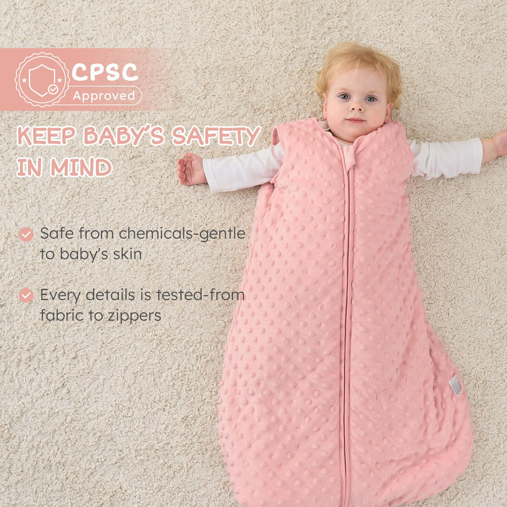 FILLEEP sleep sack 2way zip enables easy night diaper changes.