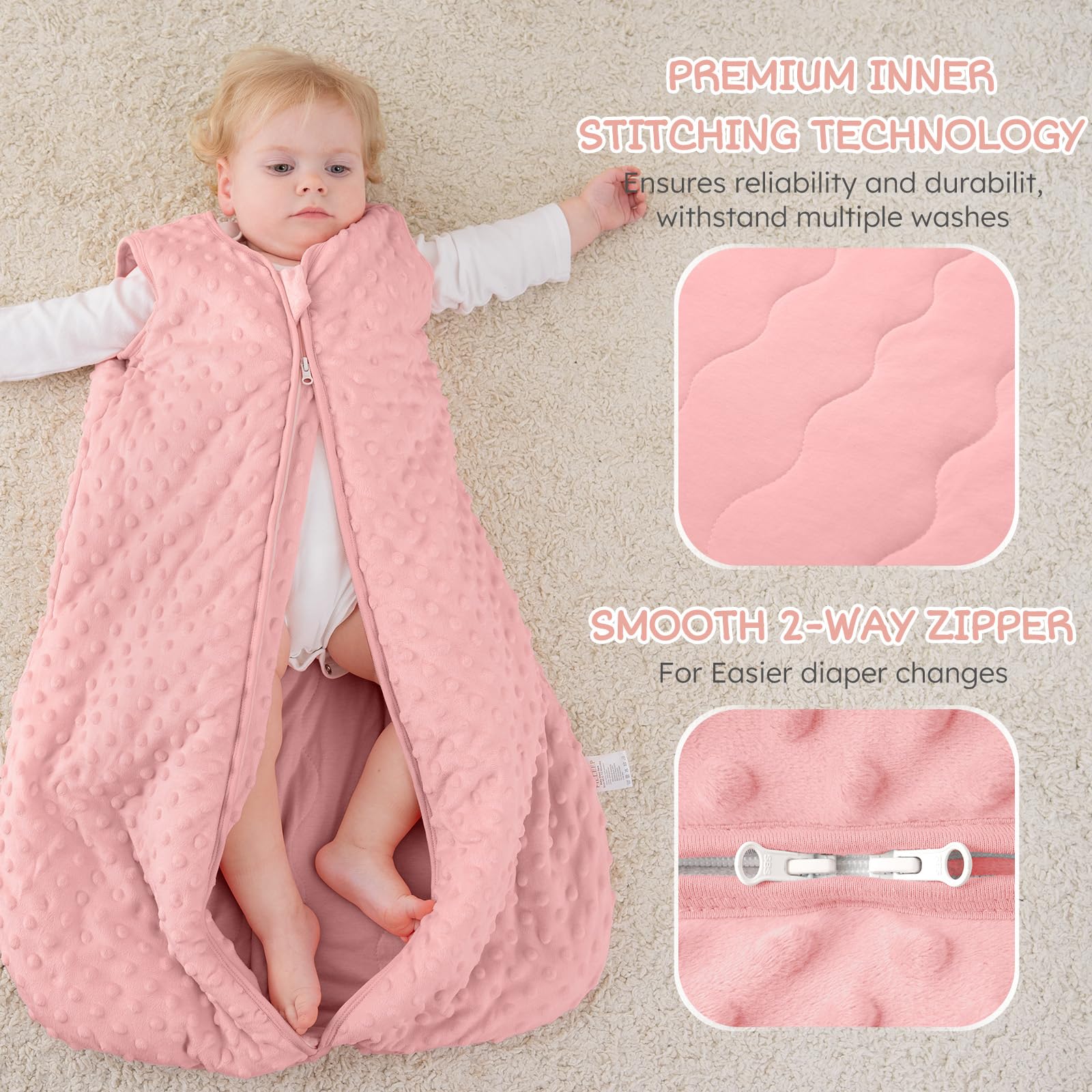FILLEEP winter sleep sack in use on baby during nap time.