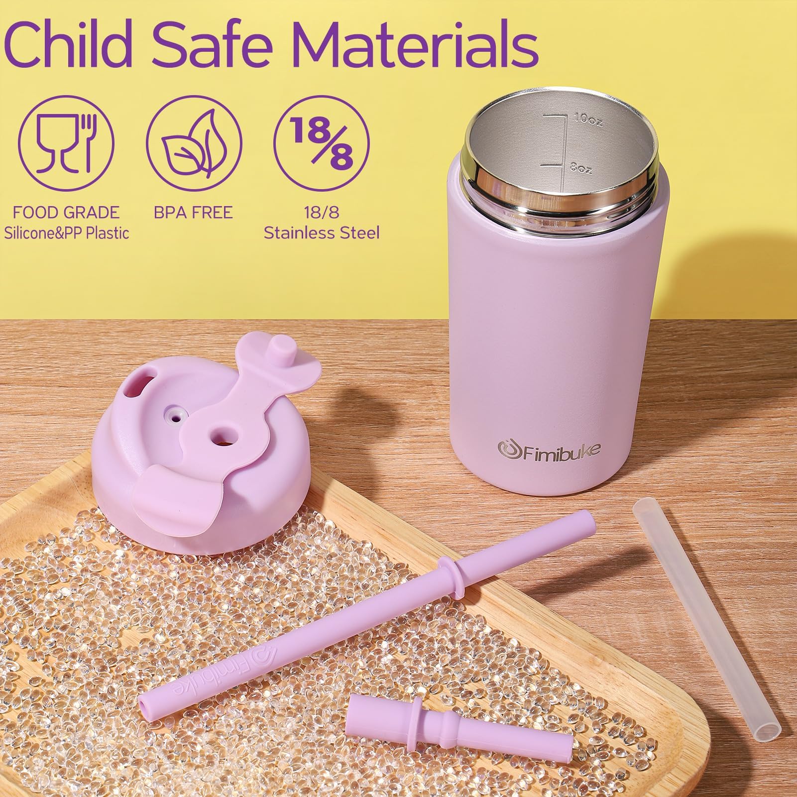 Fimibuke kid-friendly colors and patterns make sipping fun